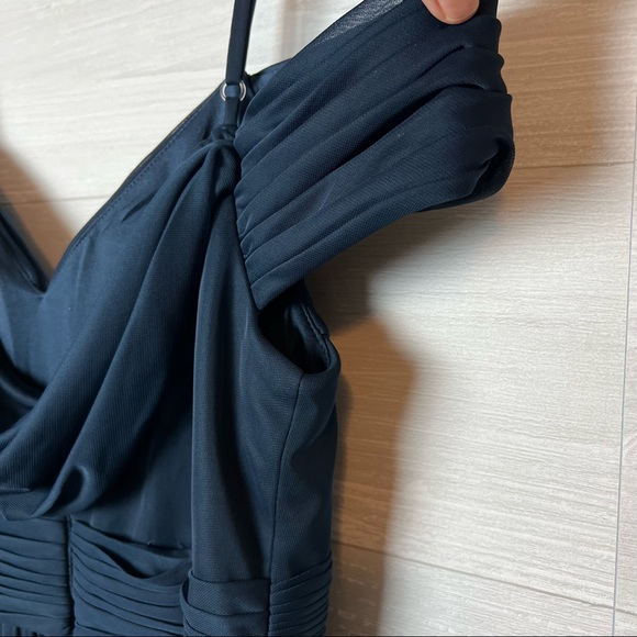 NWT Azazie Aja Dark Navy Bridesmaid Maxi Dress Size A8 - Picture 10 of 14